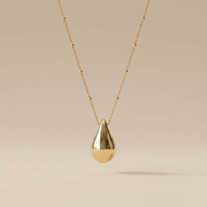 Asea Golden Drop Pendant Necklace — front view