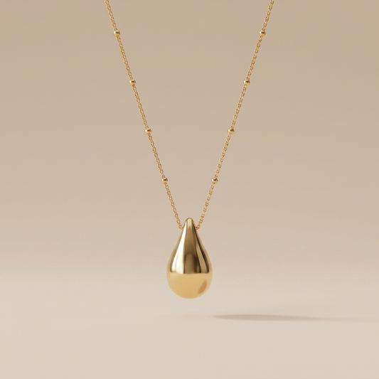 Asea Golden Drop Pendant Necklace — front view