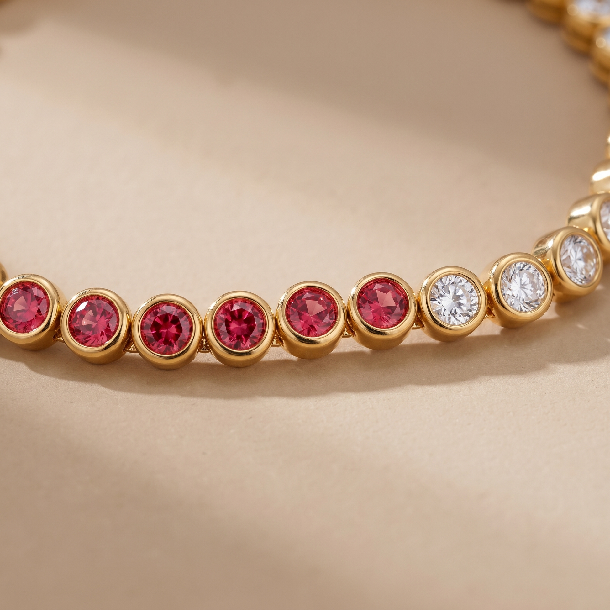 Asea Cherry Red Tennis Bracelet — close-up detail