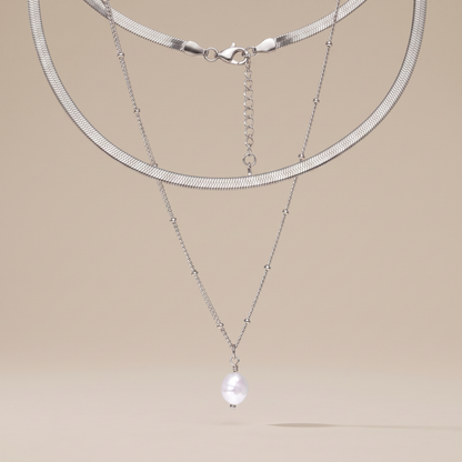 Asea High Shine Jewellery Set | Silver — front view