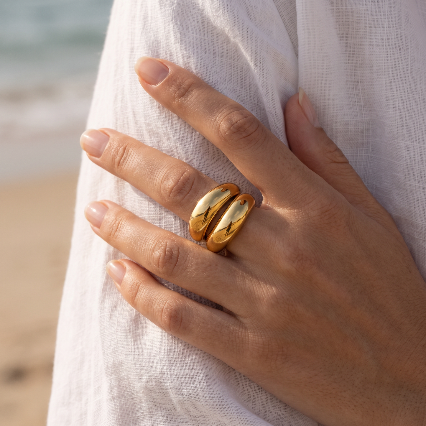 Asea Double Take Ring Duo — worn by model