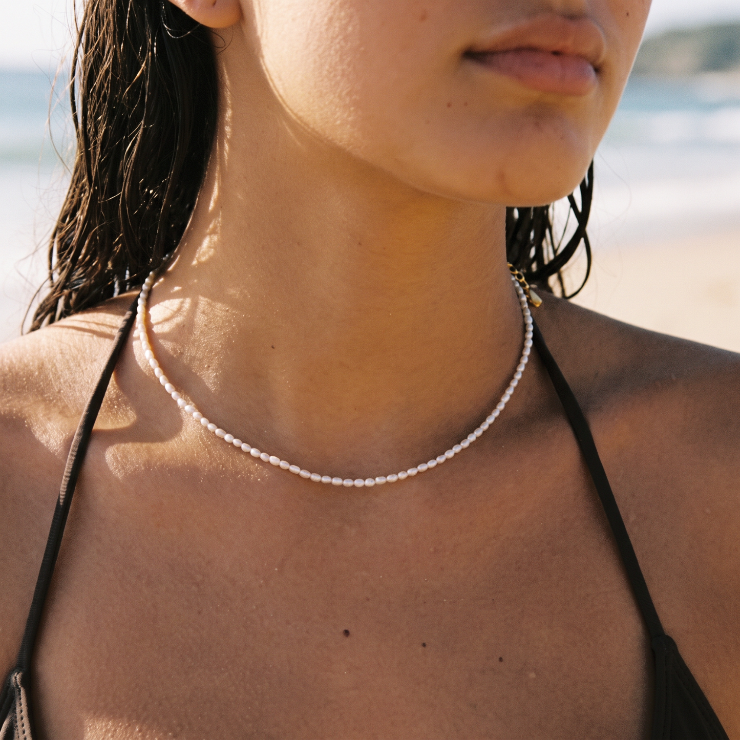 Asea Dainty Pearl Choker — worn by model