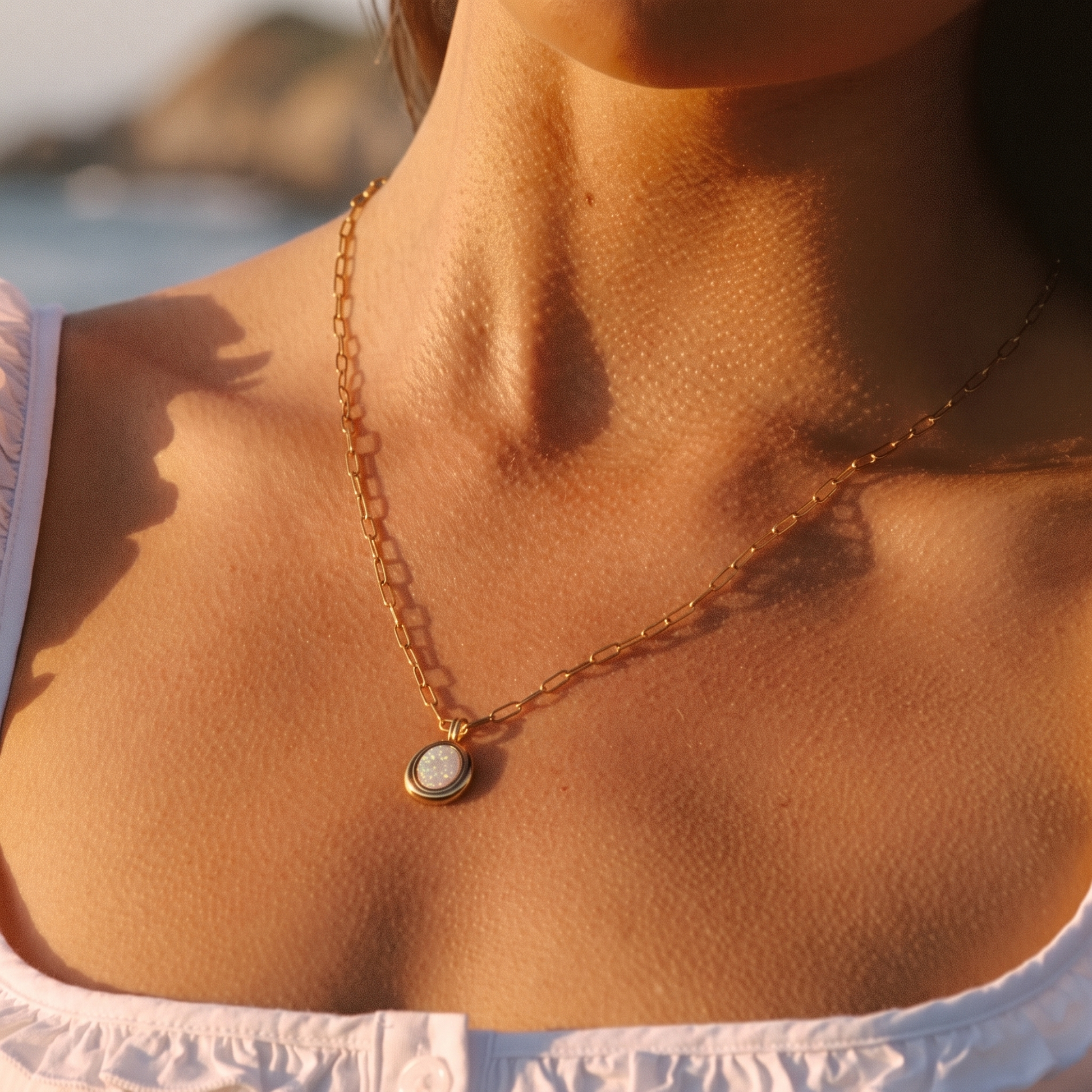 Asea Opal Aurelia Paperclip Necklace — worn by model