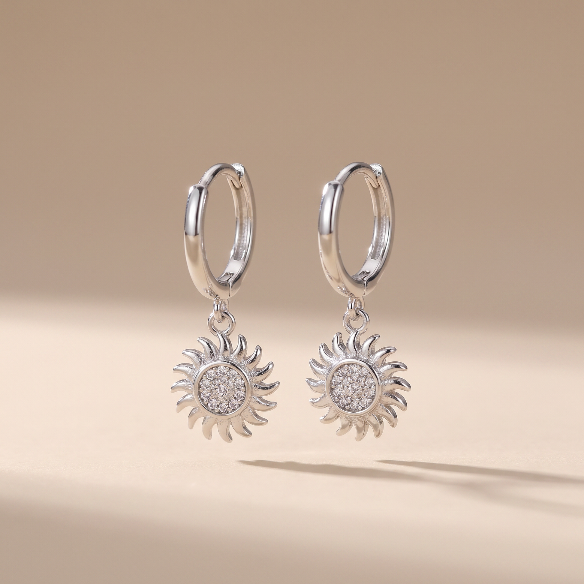 Asea Daybreak Sun Hoops — Silver Color