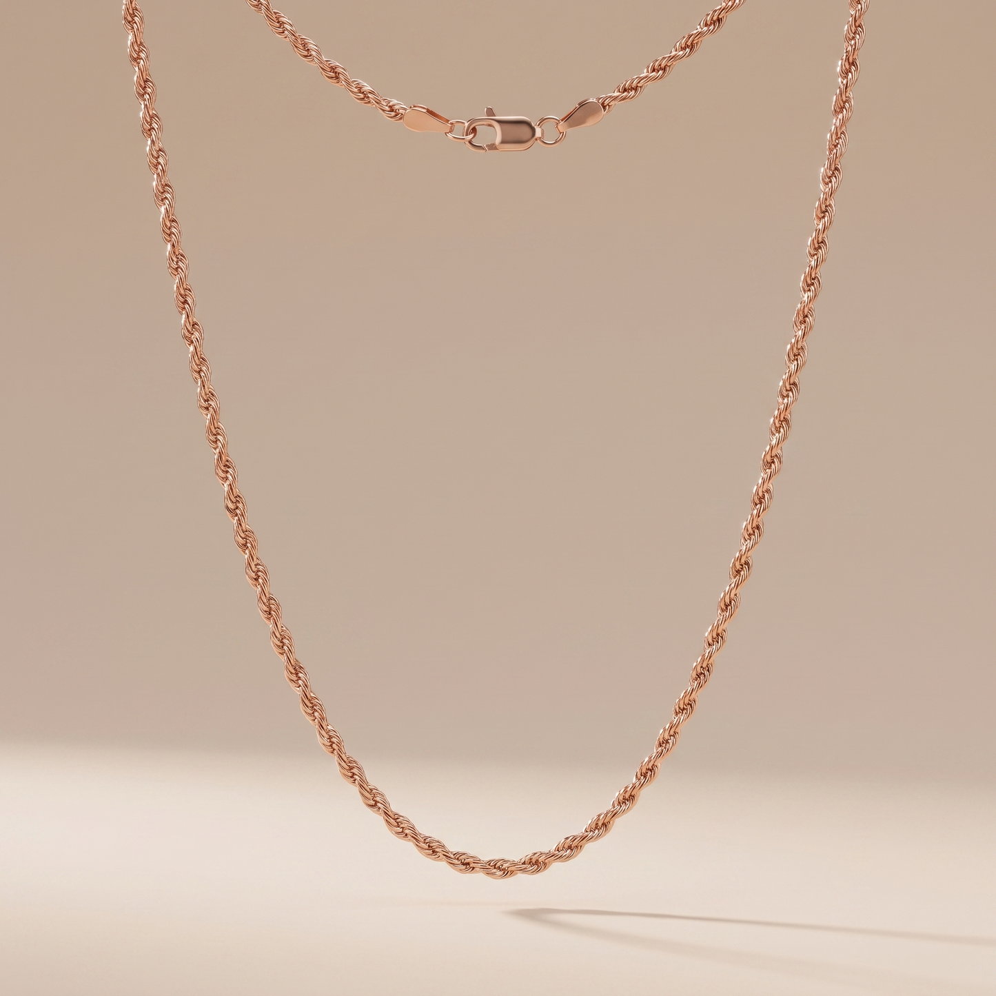 Asea Sagres Twisted Rope Necklace — Rose Gold color