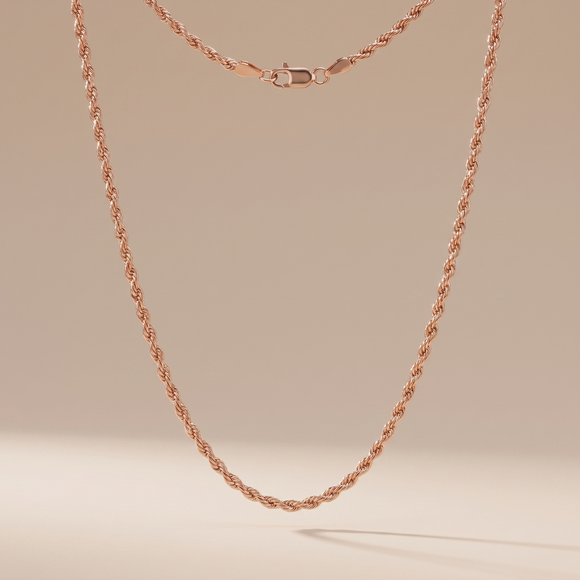 Asea Sagres Twisted Rope Necklace — Rose Gold color