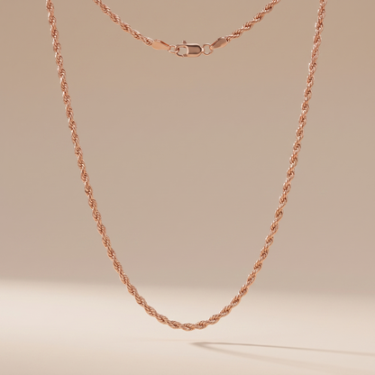 Asea Sagres Twisted Rope Necklace — Rose Gold color