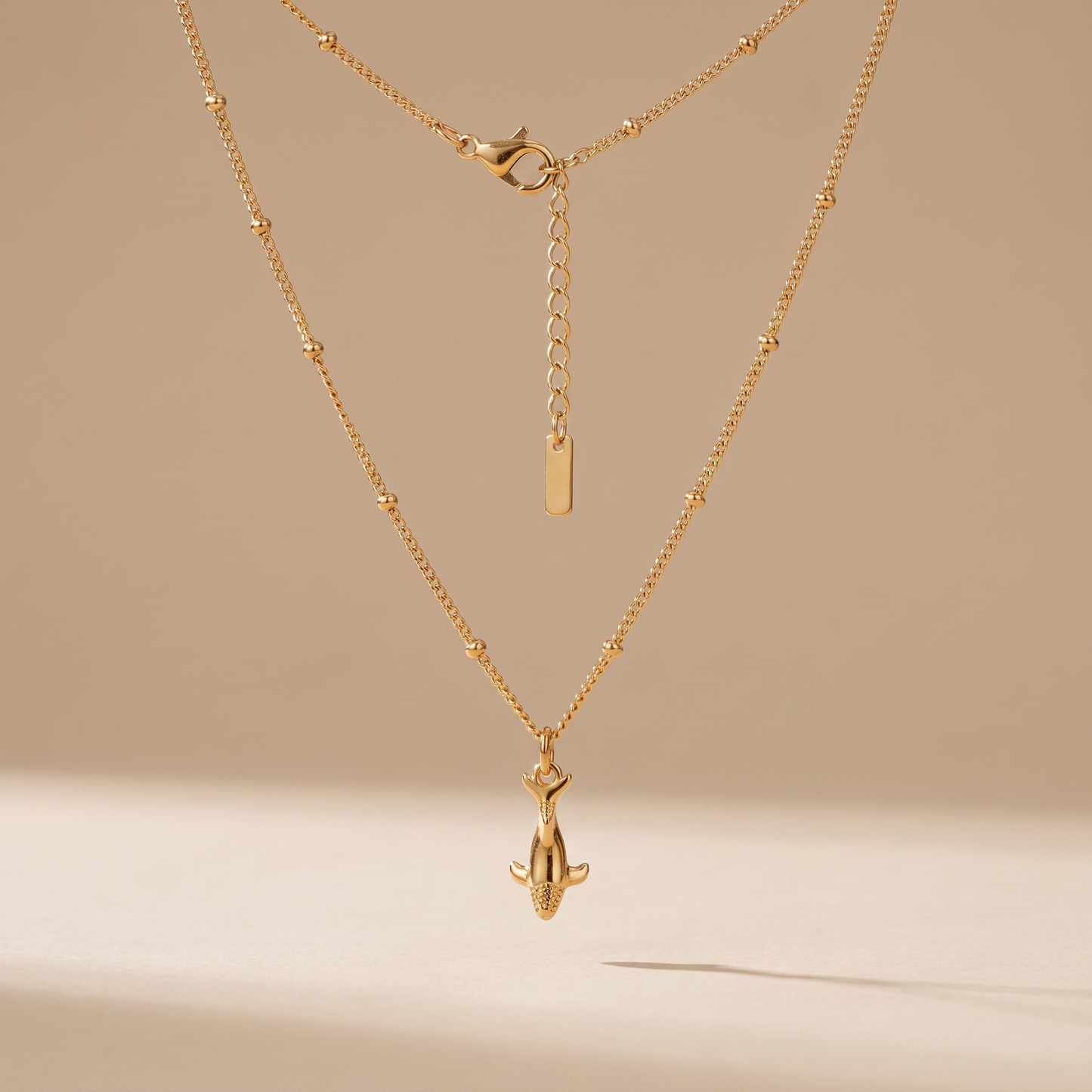 Asea Whale Charm Necklace — front view