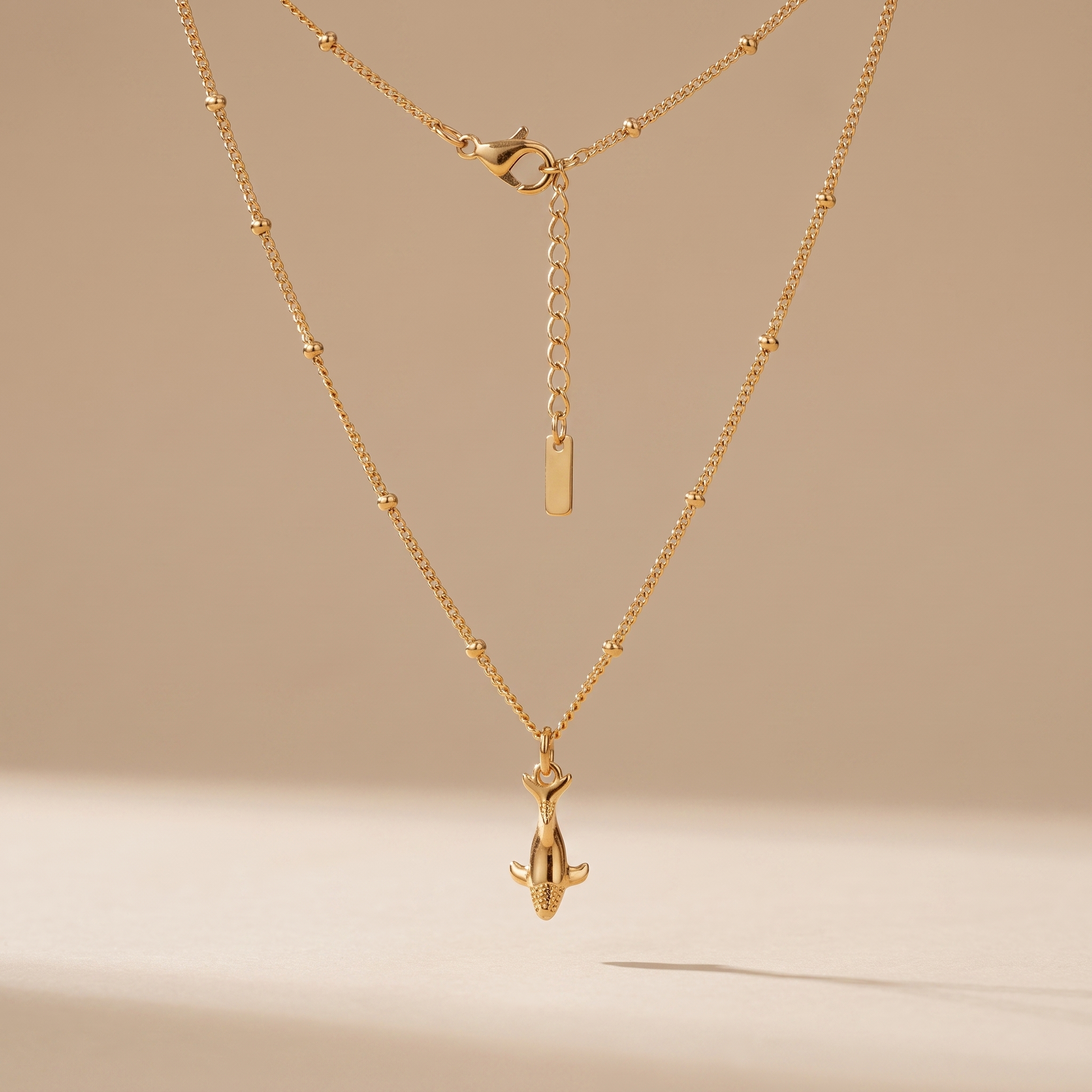 Asea Whale Charm Necklace — front view