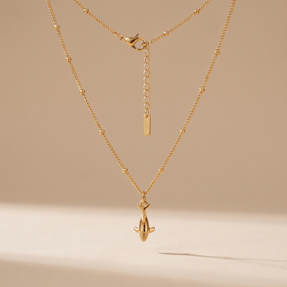 Asea Whale Charm Necklace — front view