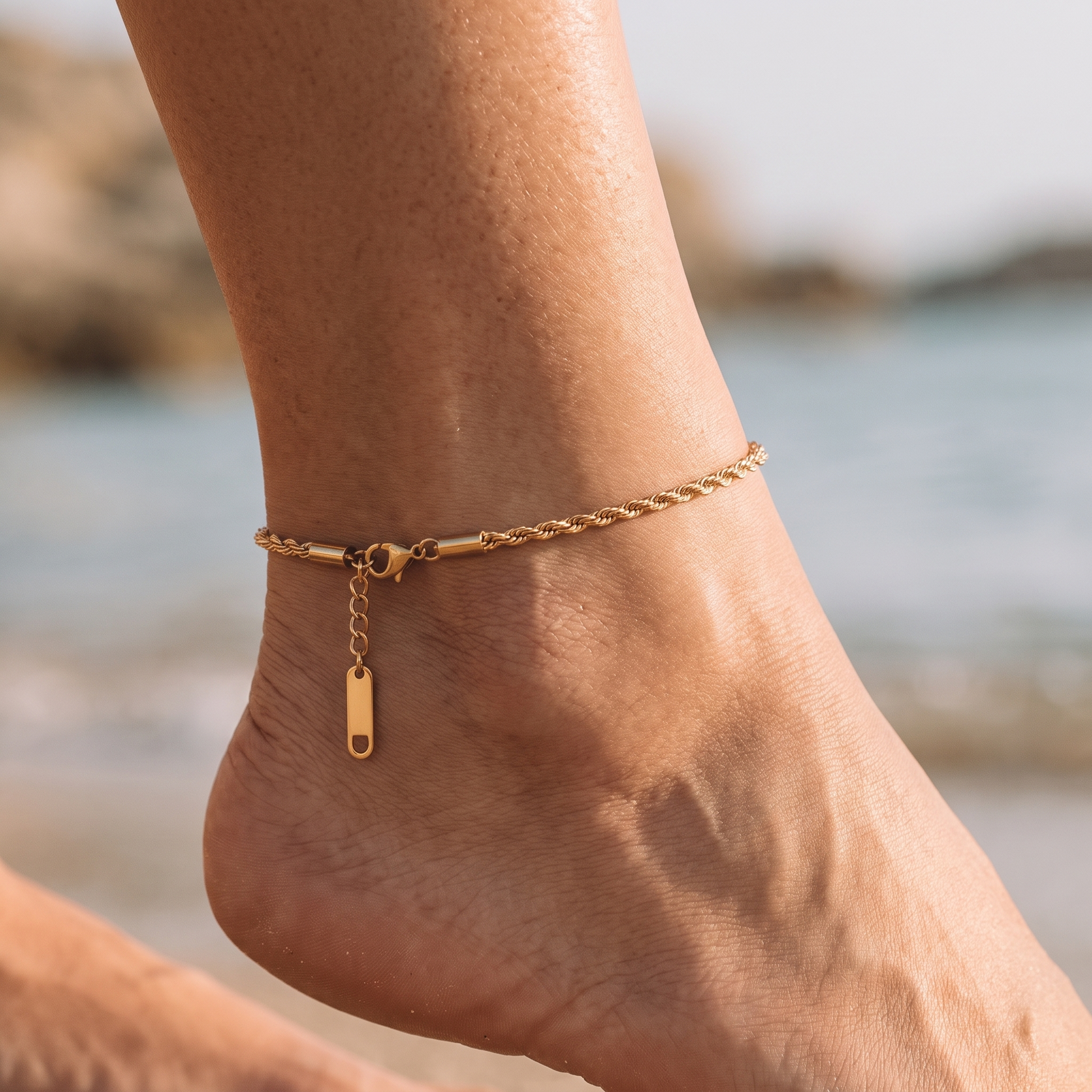 Asea Sagres Twisted Rope Anklet — worn by model