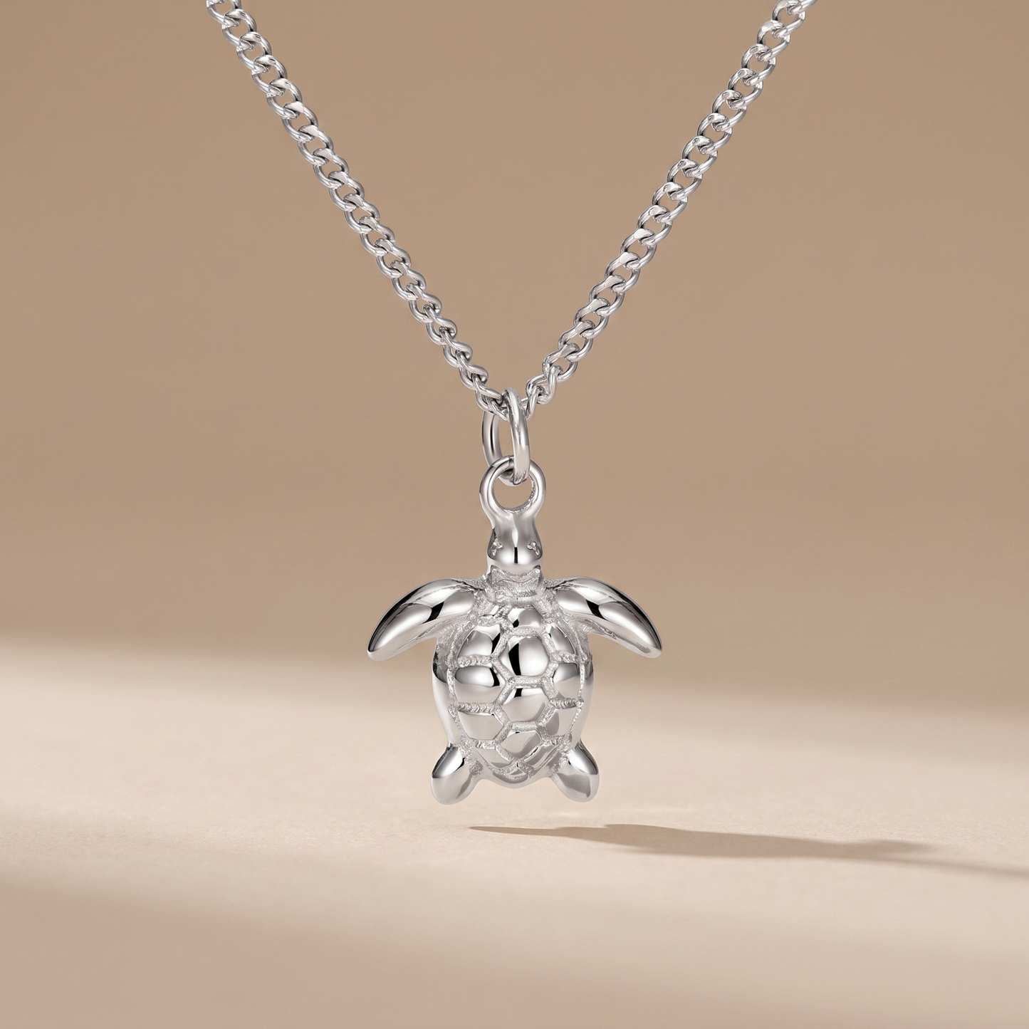 Asea Sea Turtle Pendant Necklace — Silver color