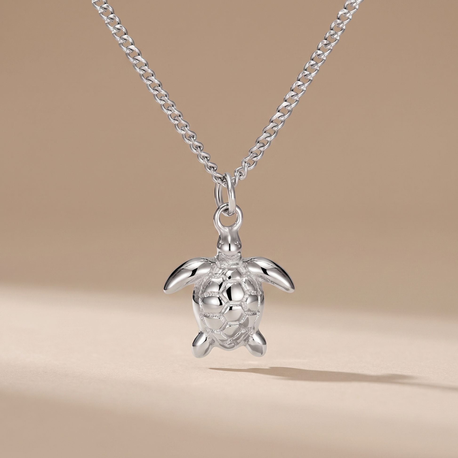 Asea Sea Turtle Pendant Necklace — Silver color