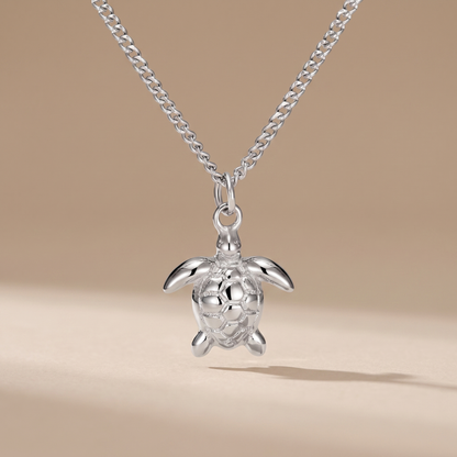 Asea Sea Turtle Pendant Necklace — Silver color