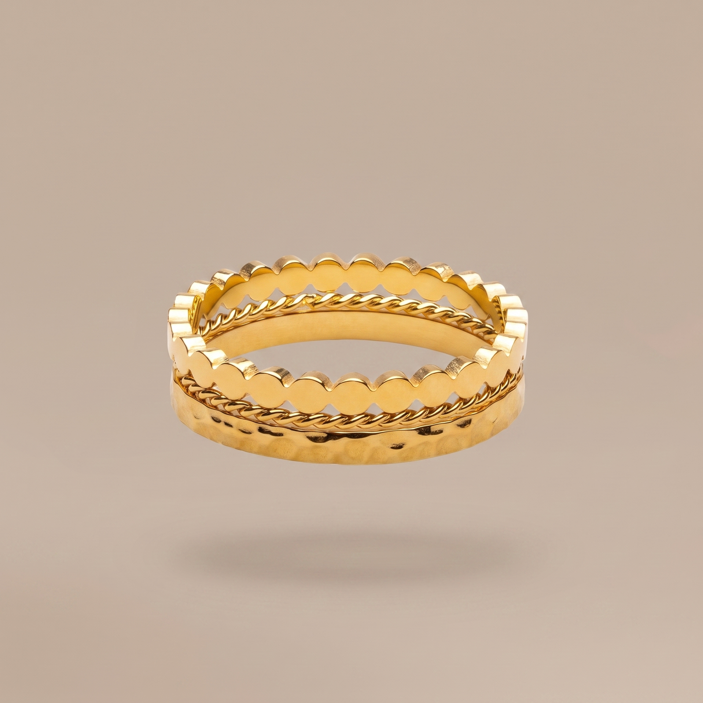 Asea Everyday Trio Ring Set — front view