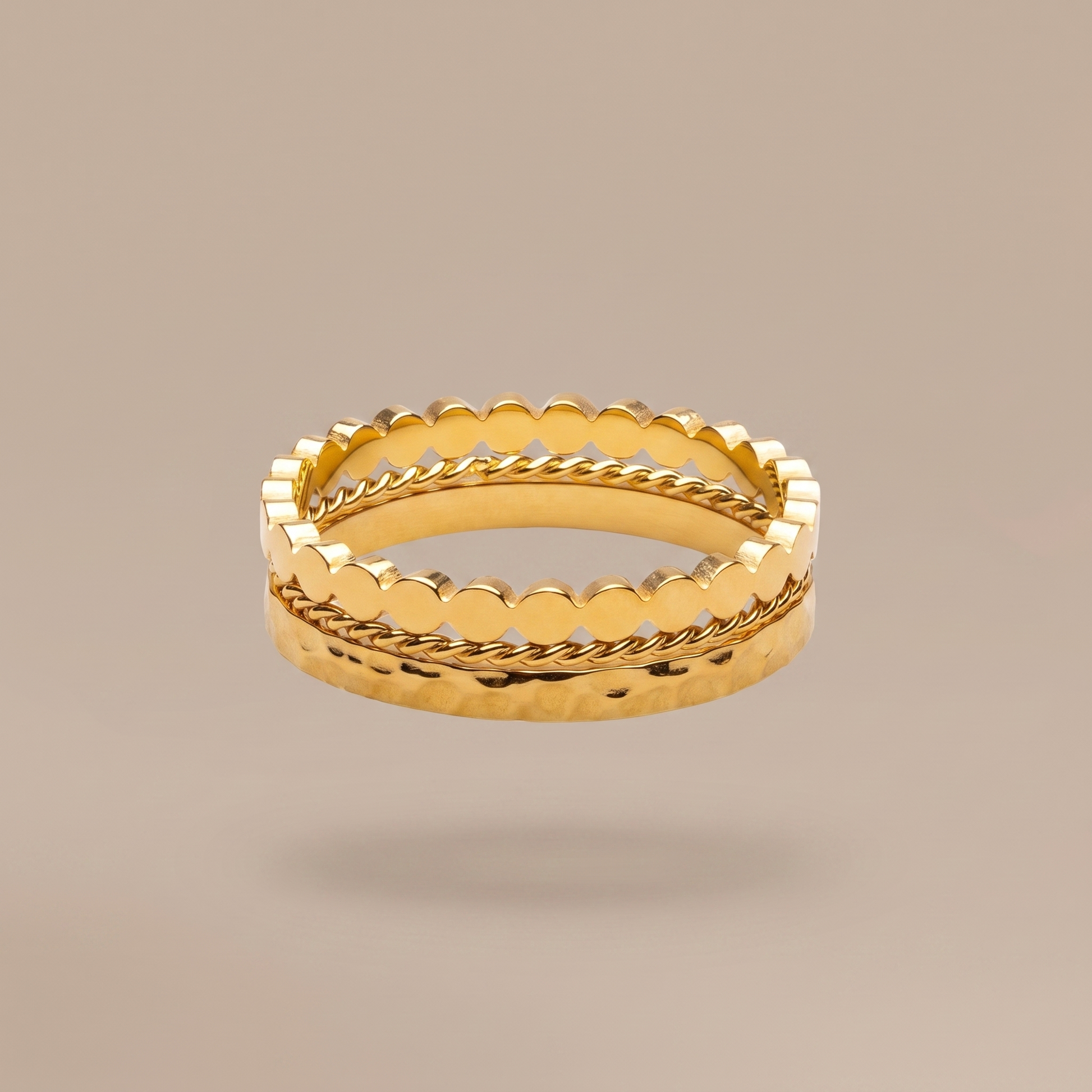 Asea Everyday Trio Ring Set — front view