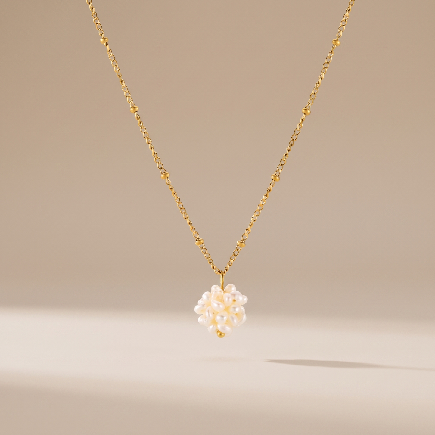 Asea Dainty Pearl Necklace — front view