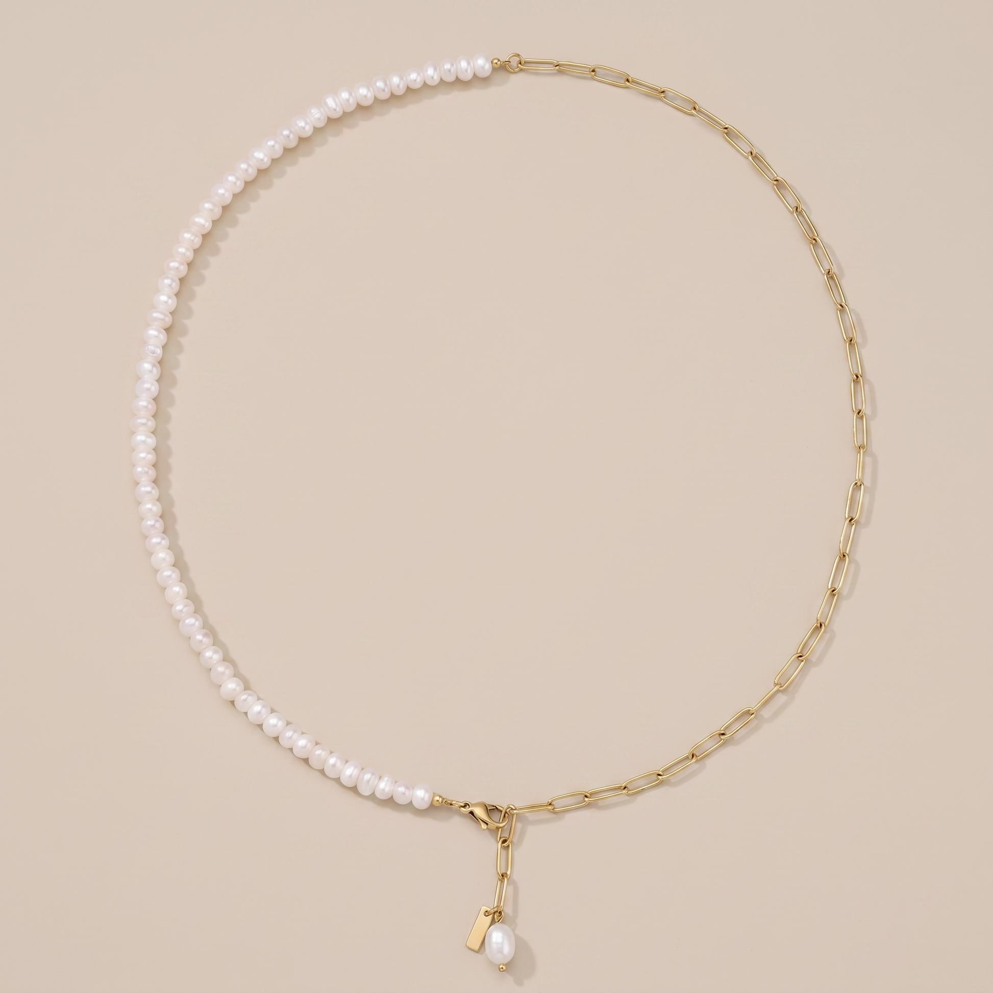 Asea La Palma Layered Pearl Anklet — front view