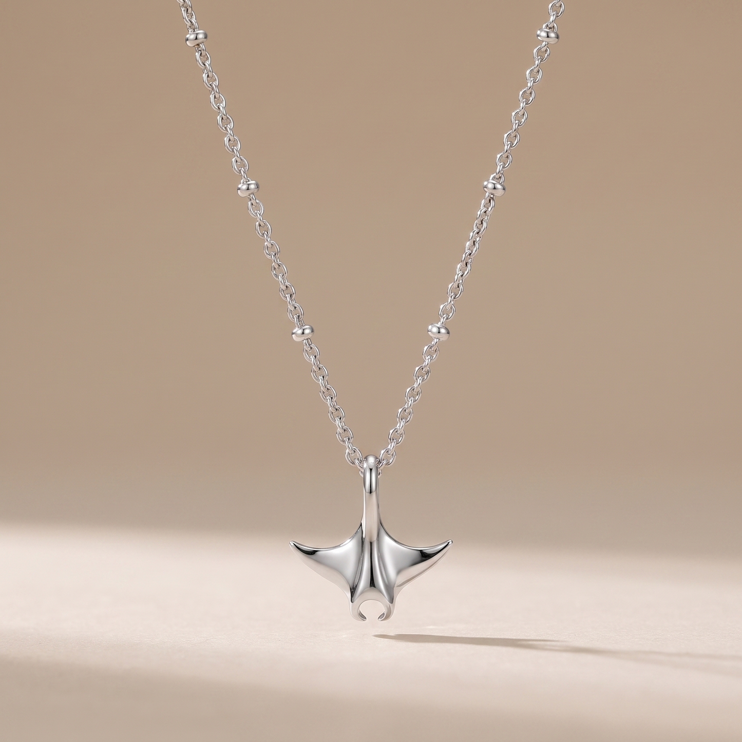 Asea Manta Pendant Necklace — Silver color