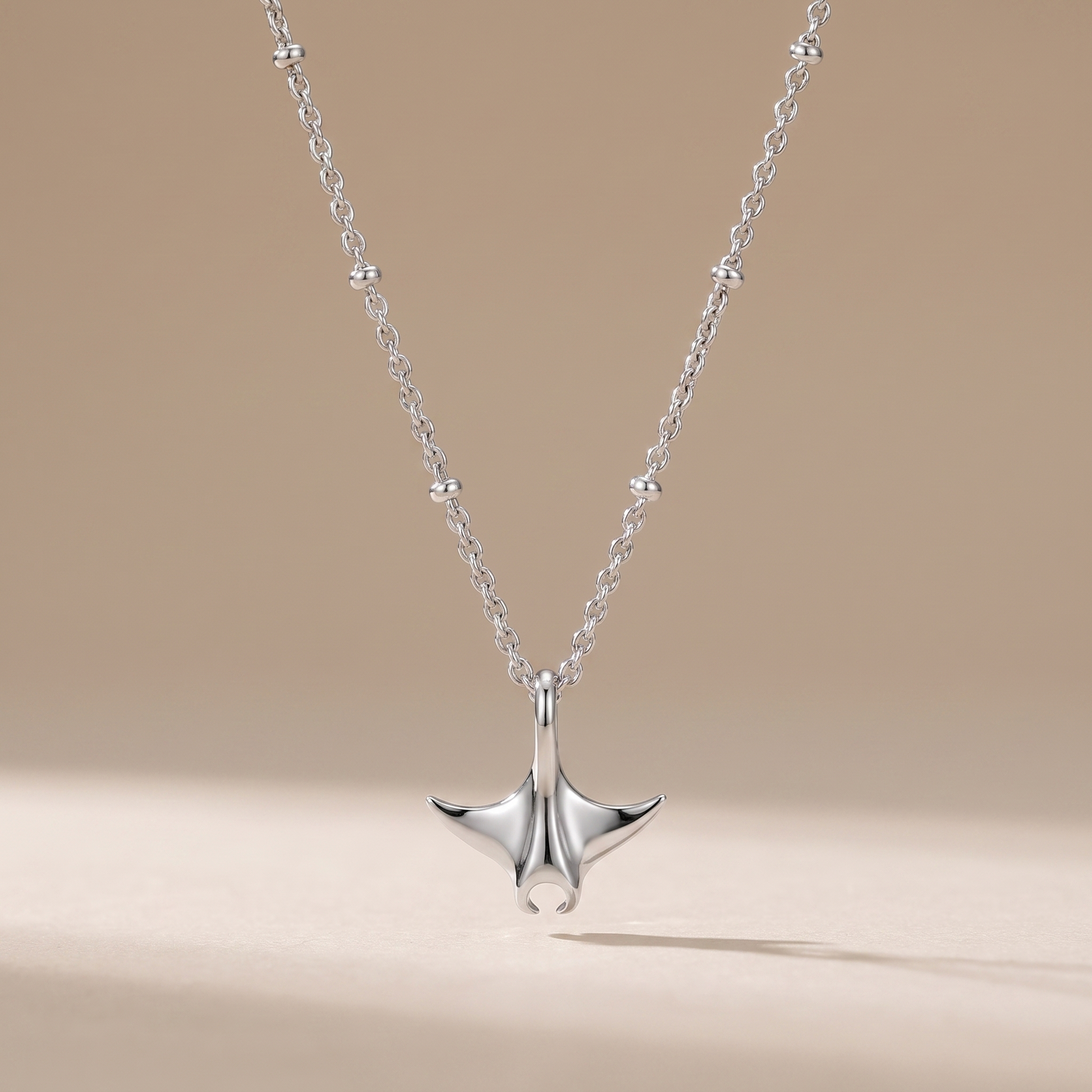 Asea Manta Pendant Necklace — Silver color