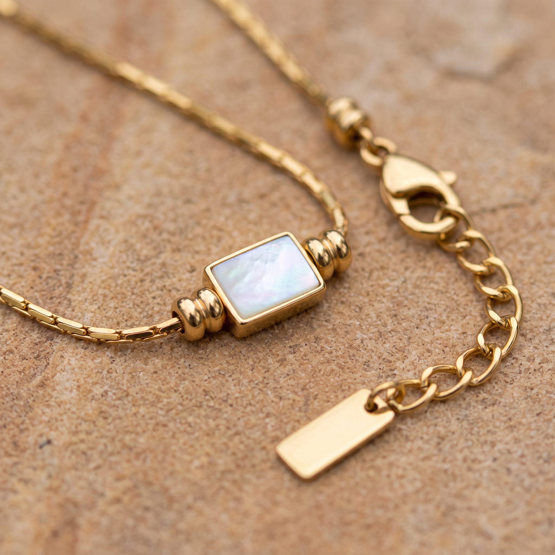 Asea Lunara Mother of Pearl Necklace — close-up detail
