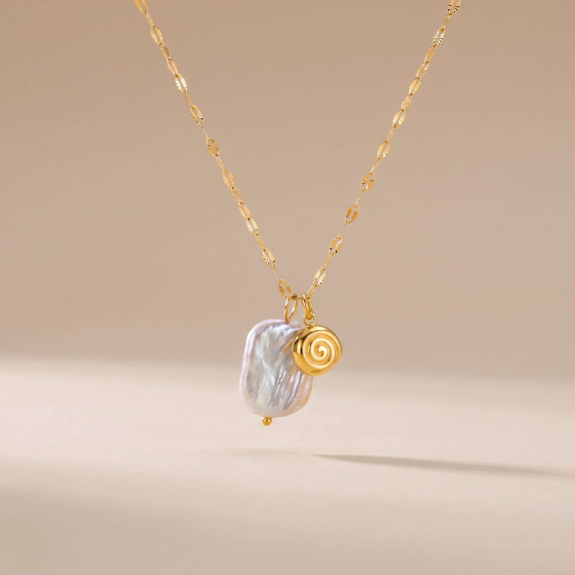 Asea Seashell Harbour Pearl Necklace — front view