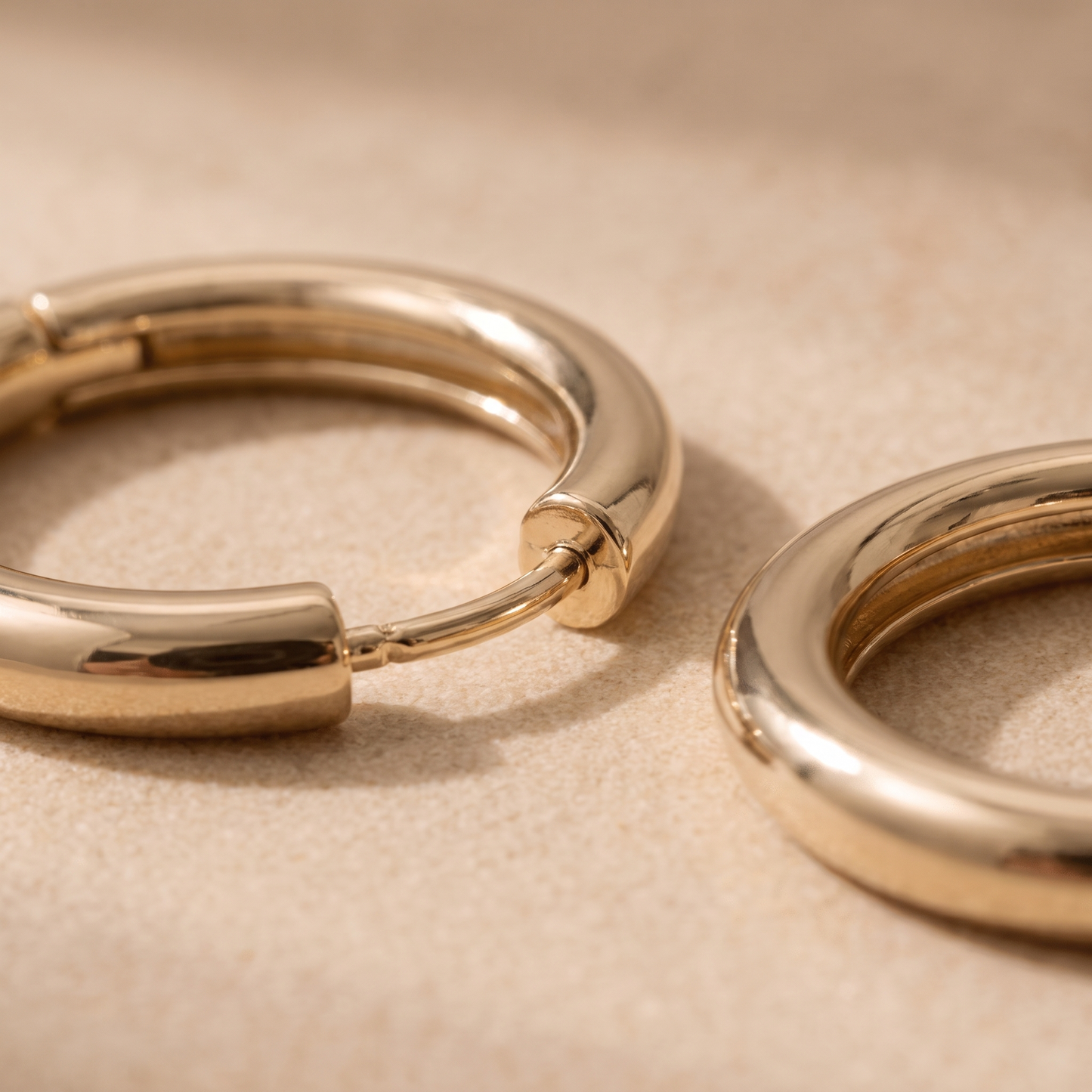 Asea Timeless Gold Hoops — close-up detail