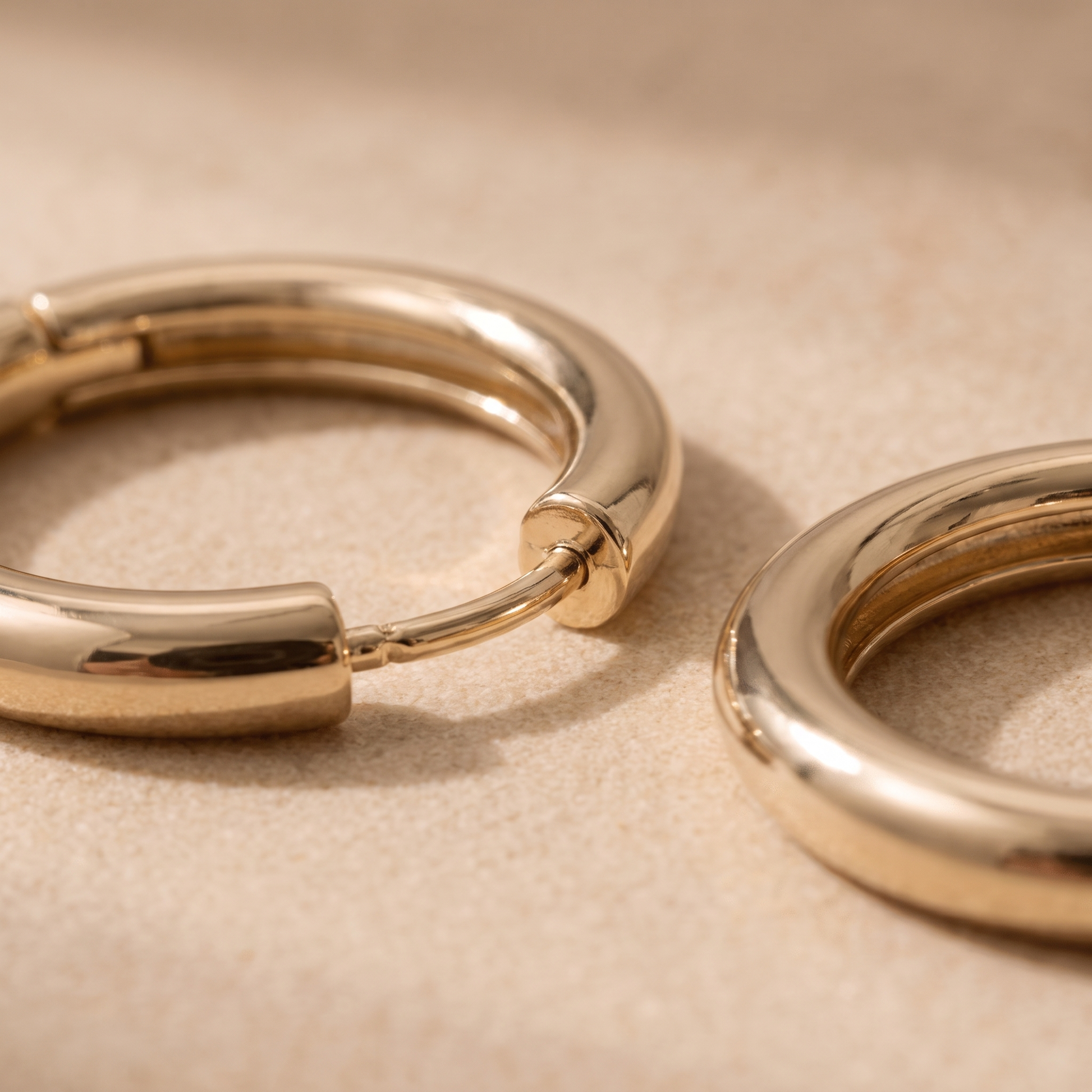 Asea Timeless Gold Hoops — close-up detail