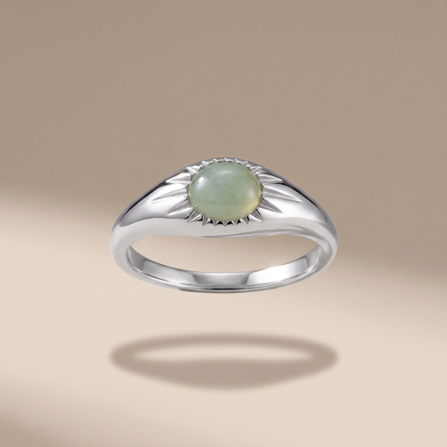Asea Eden Jade Ring — Silver Color