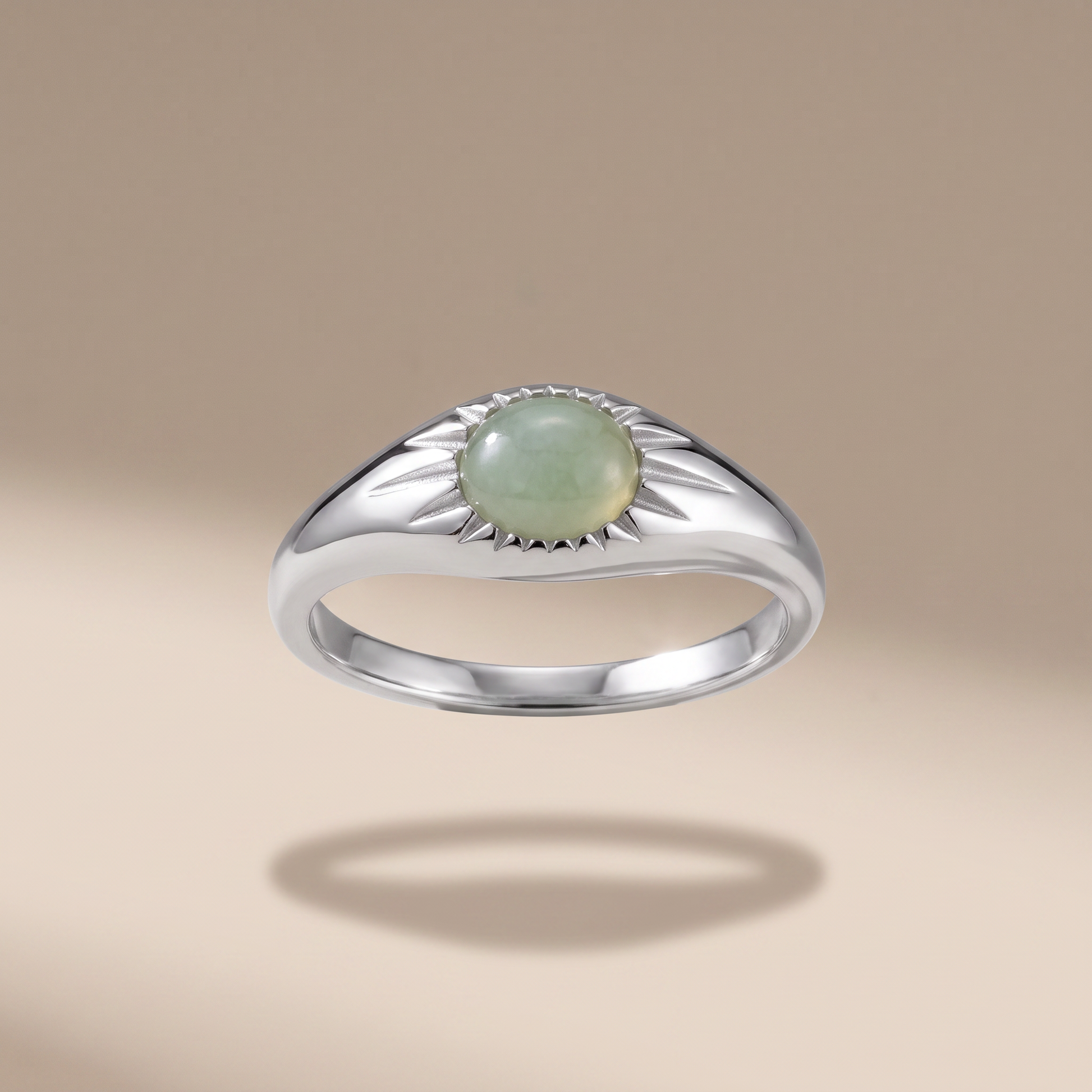 Asea Eden Jade Ring — Silver Color