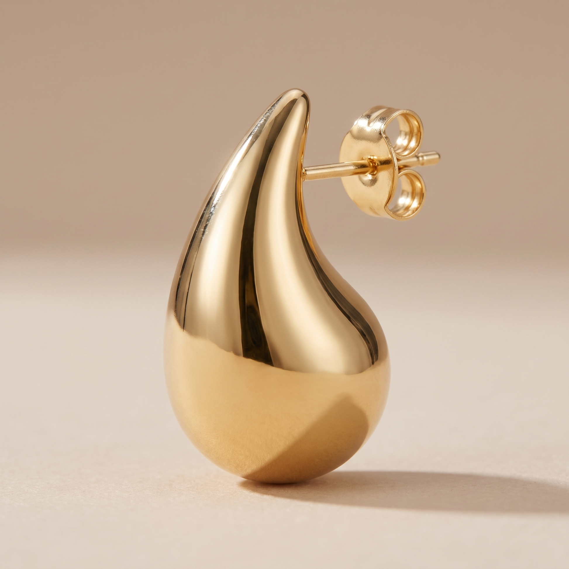 Asea Gold Teardrop Hoops — close-up detail