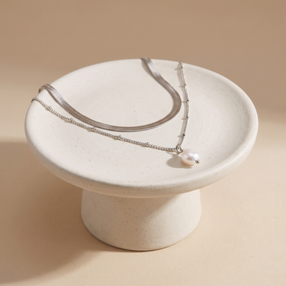 Asea High Shine Jewellery Set | Silver — angle