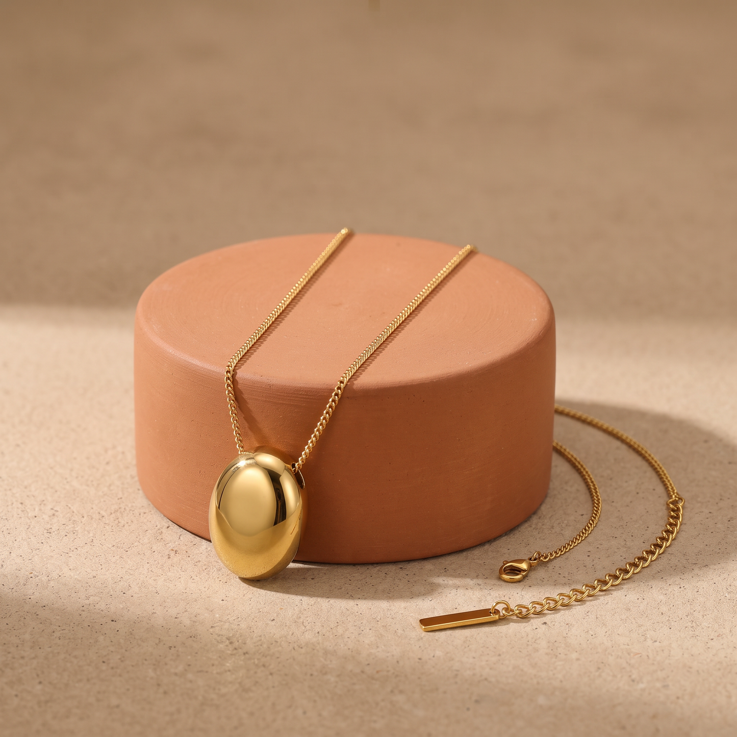 Asea Pebble Pendant Necklace — angle