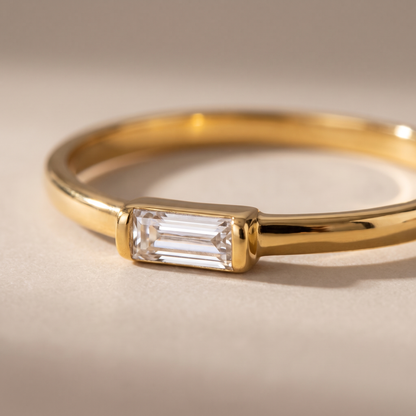 Asea Delicate Crystal Solitaire Ring — close-up detail