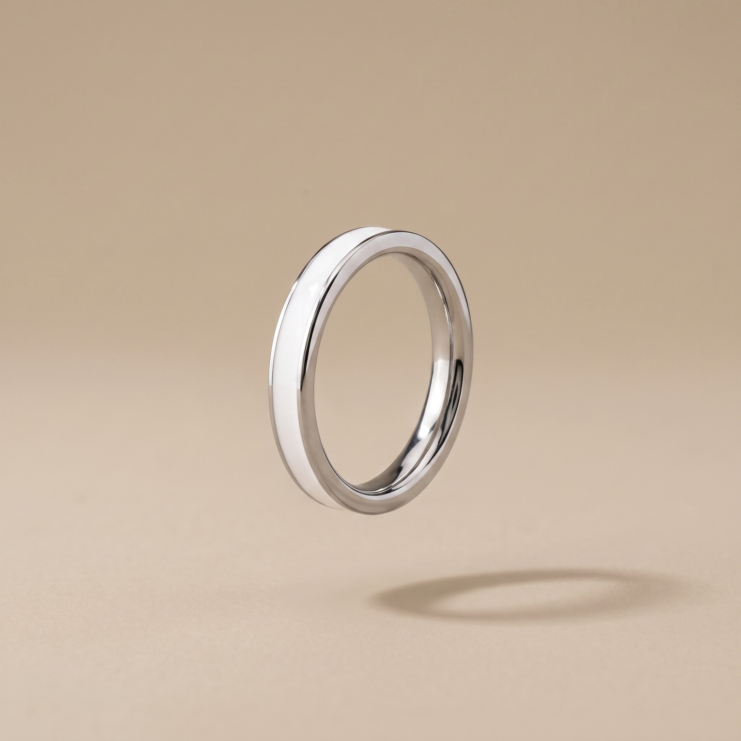 Asea Halo Enamel Band Ring — Silver Color