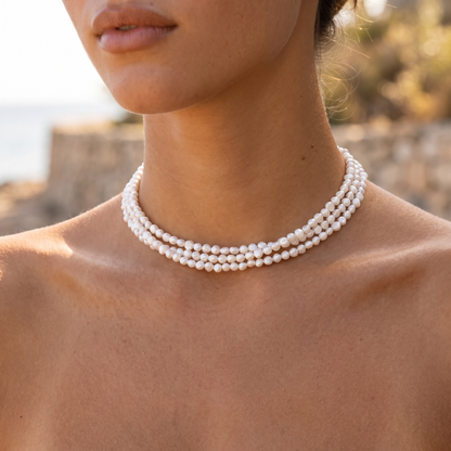 Asea Procida Layered Pearl Choker — worn by model