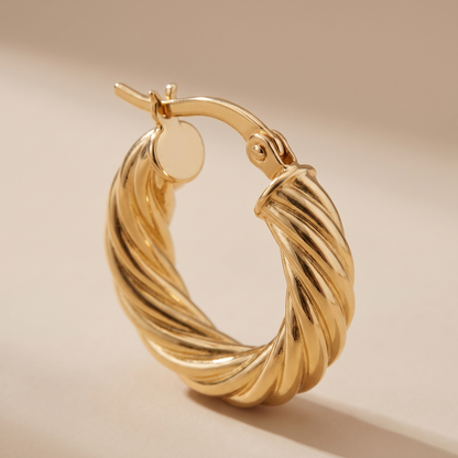 Asea Twisted Hoop Earrings — close-up detail