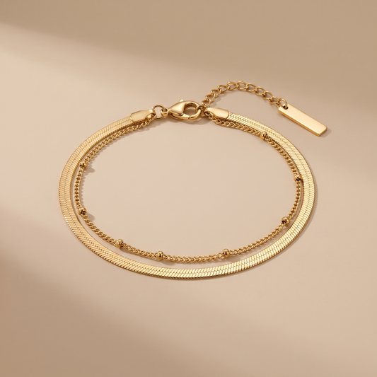 Asea Daily Layered Chain Bracelet — front view