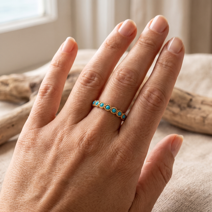 Asea Azure Turquoise Ring — worn by model