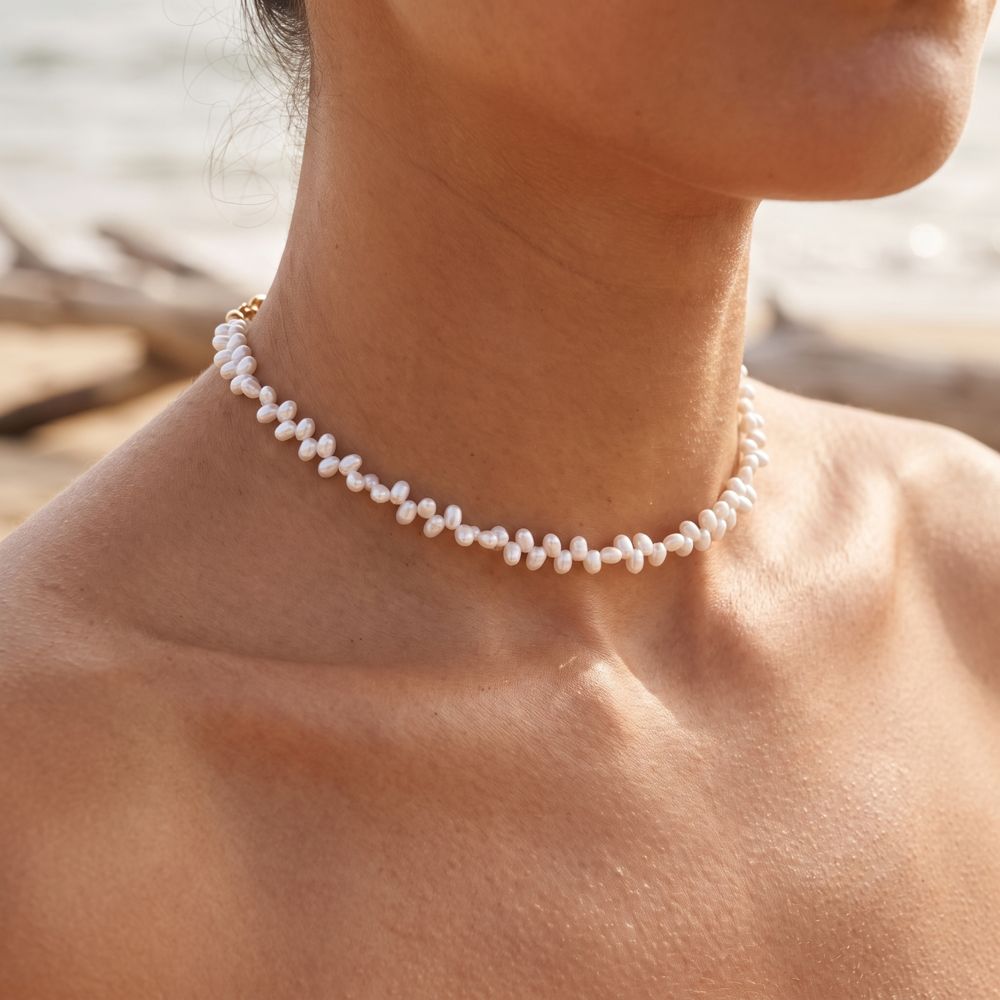 Asea Bella Pearl Choker — worn by model