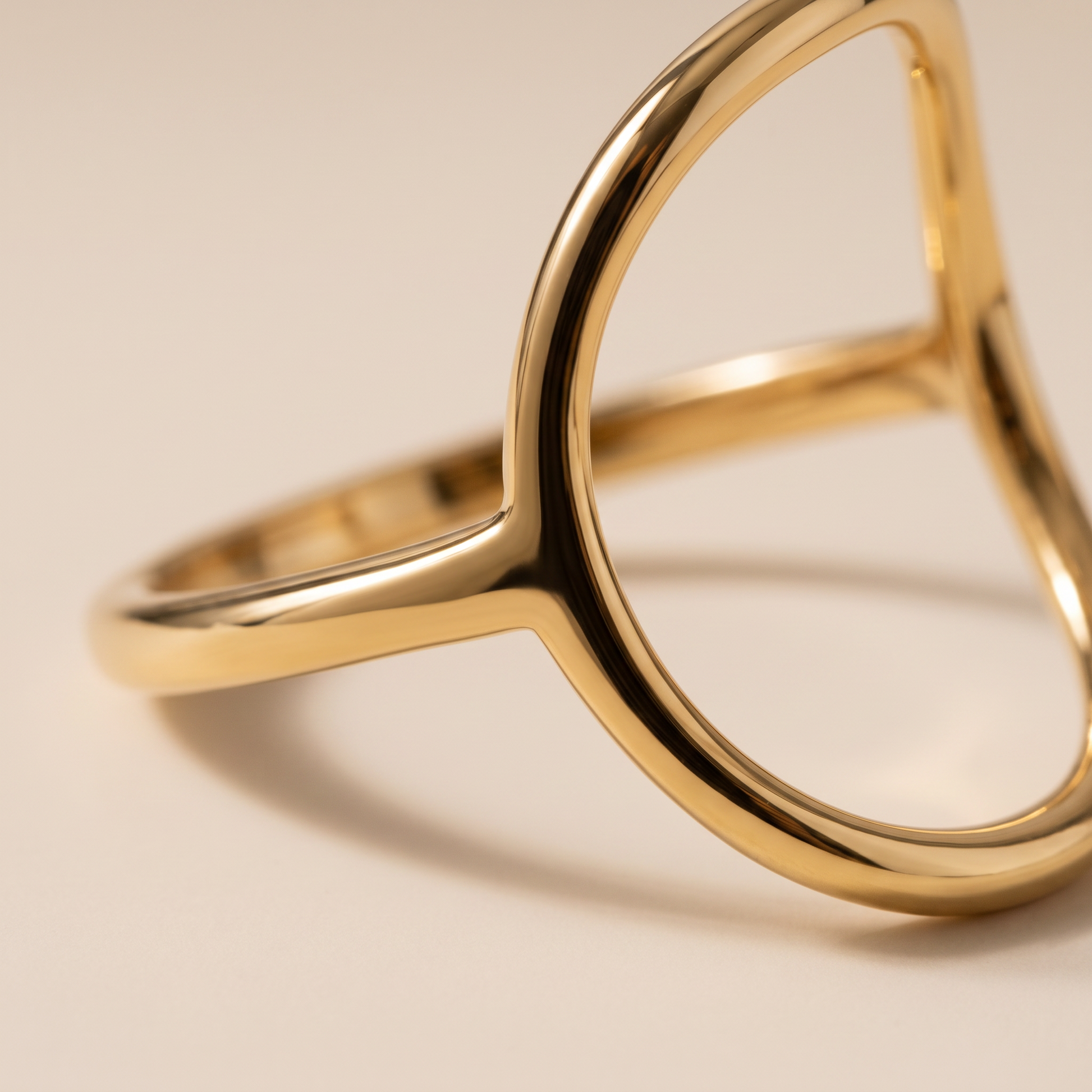 Asea Ensenada Gold Oval Ring — close-up detail