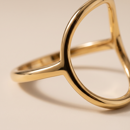 Asea Ensenada Gold Oval Ring — close-up detail