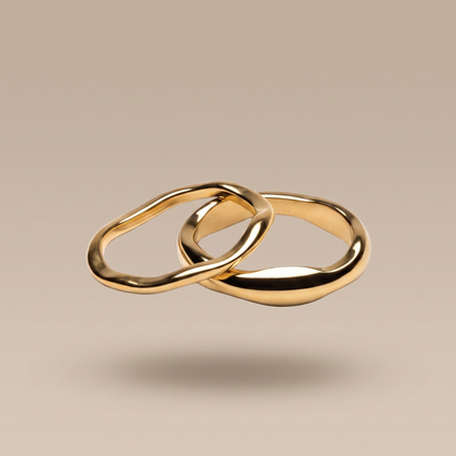 Asea Twin Flame Stacking Ring Set — front view