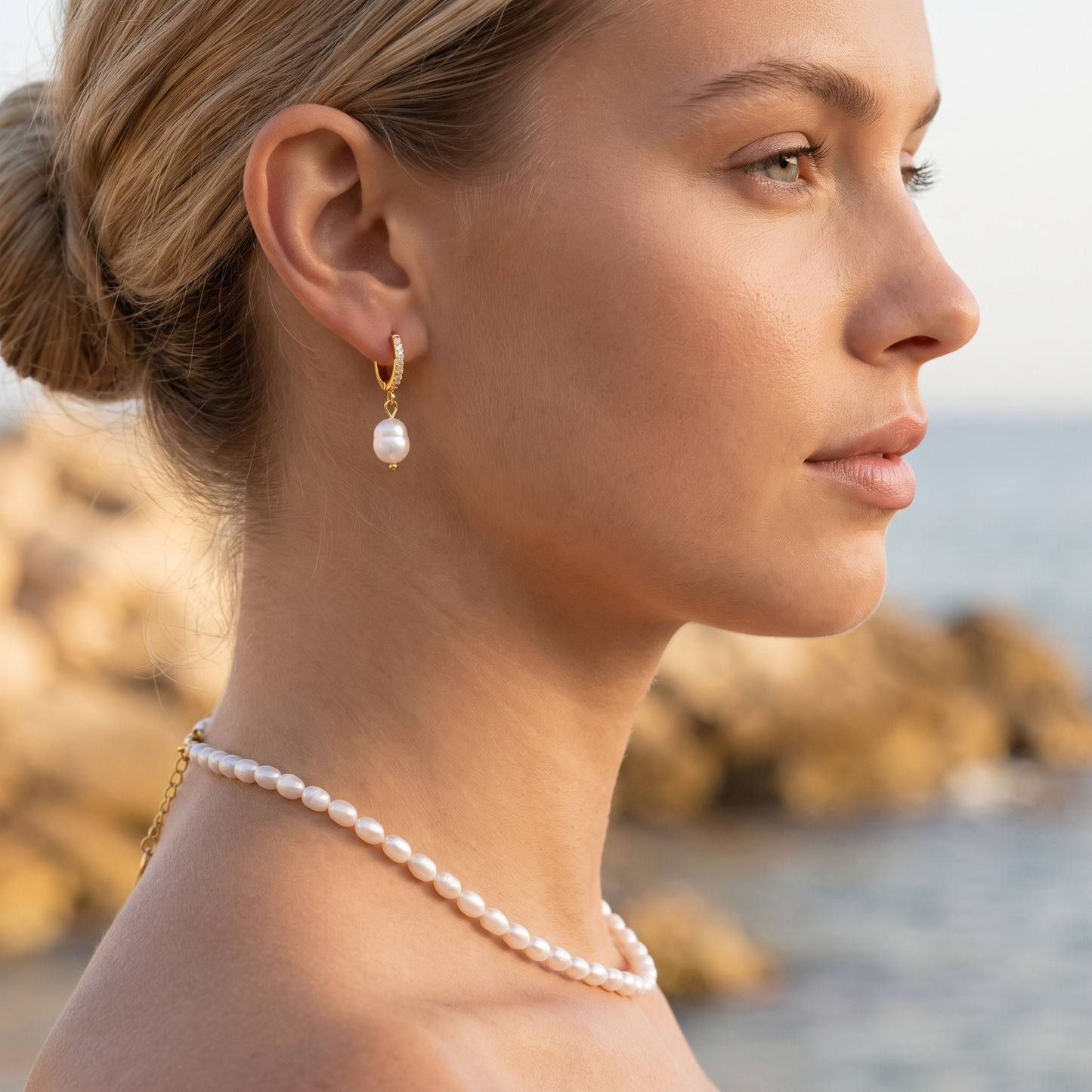 Asea Harbour Pearl Duo — worn by model