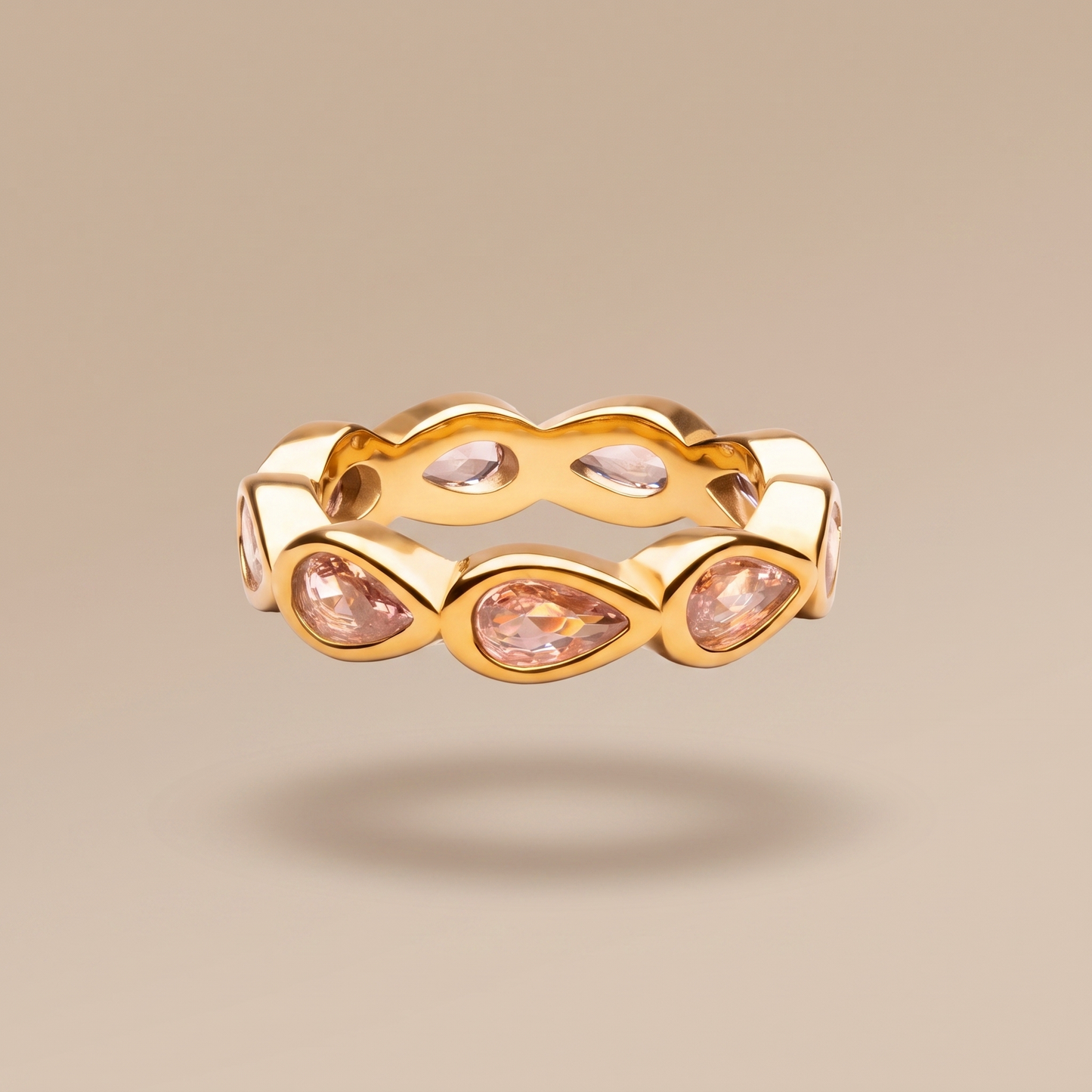 Asea Peony Pink Stone Ring — front view