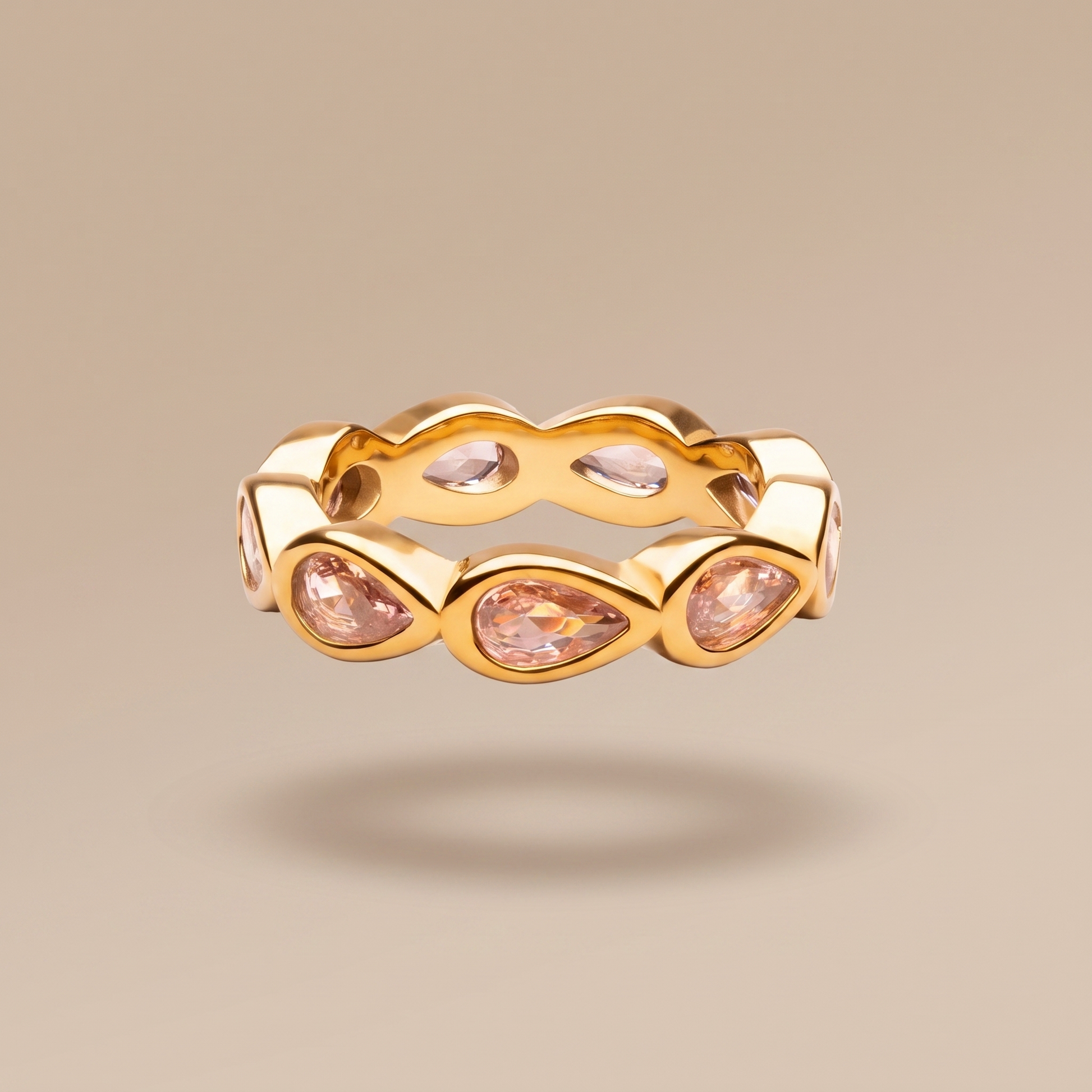 Asea Peony Pink Stone Ring — front view