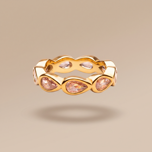 Asea Peony Pink Stone Ring — front view