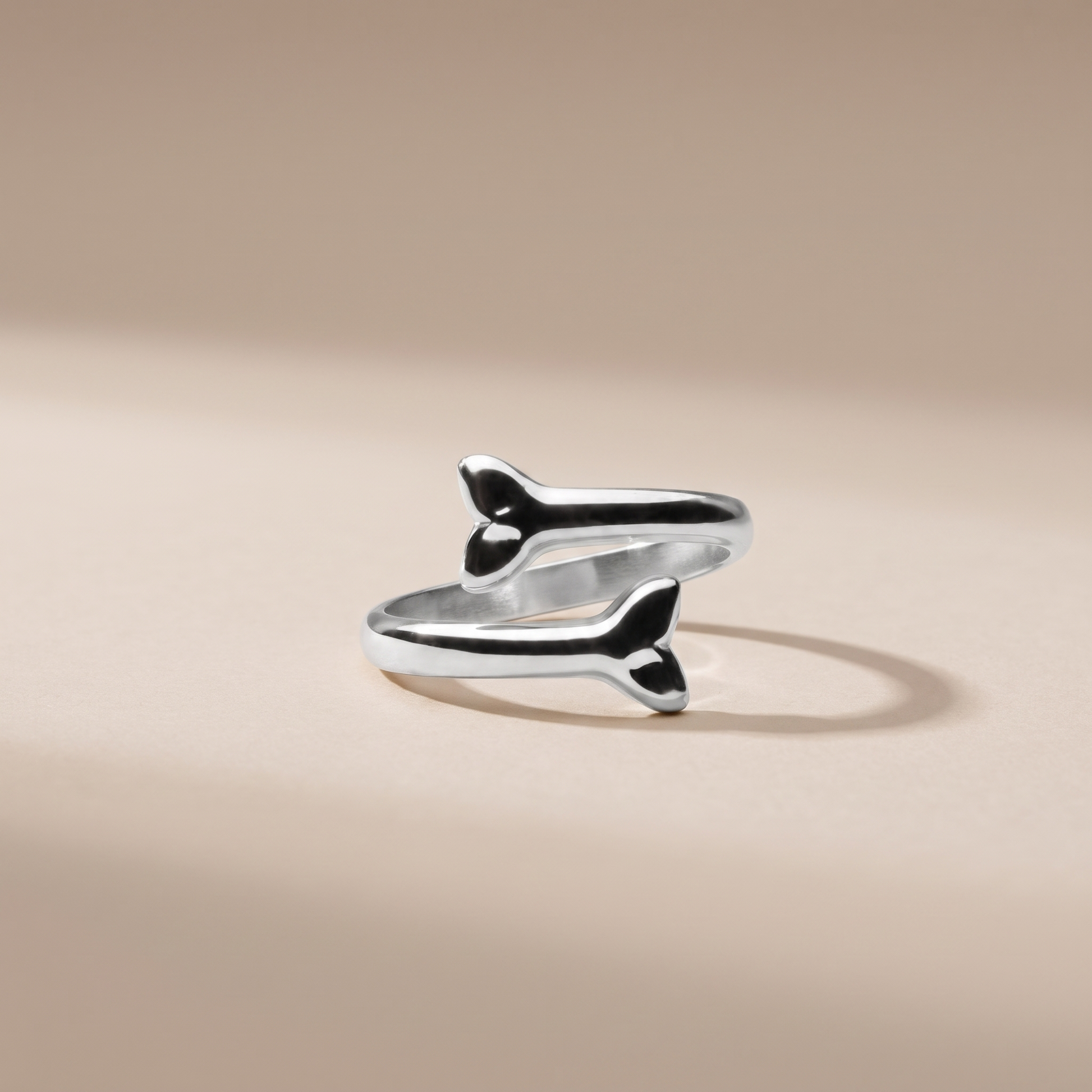 Asea Whale Tail Wrap Ring — Silver color