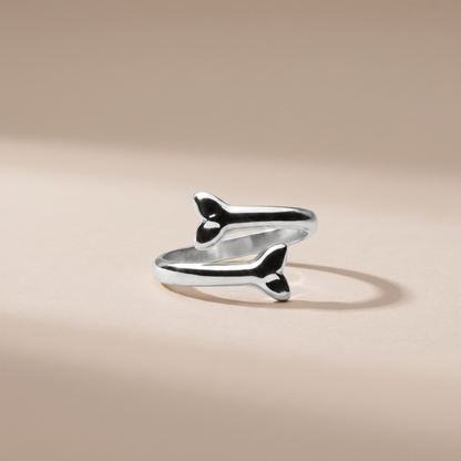 Asea Whale Tail Wrap Ring — Silver color