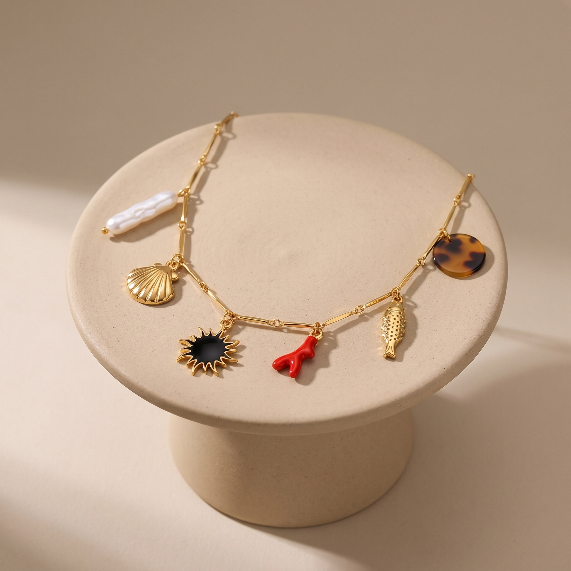 Asea Mediterranean Charm Necklace — angle
